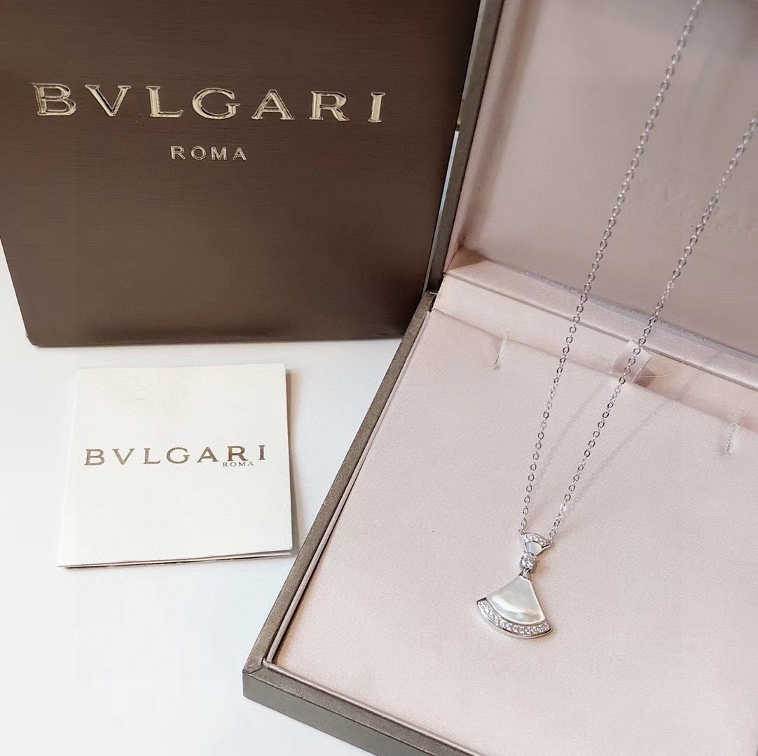Bvlgari 宝格丽 Diva系列👗扇形裙子带钻项链 🌈铂金色 纯洁美好人心高端定制 进口精镶工艺电镀