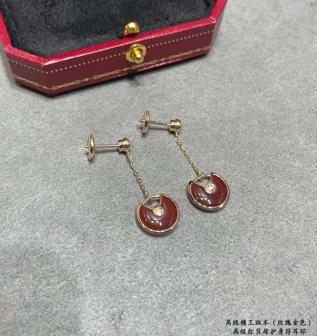 👑卡地亚CNC护身符耳环，Amulette de Cartier珠宝，真金定制最多的一款！以各种不同的守