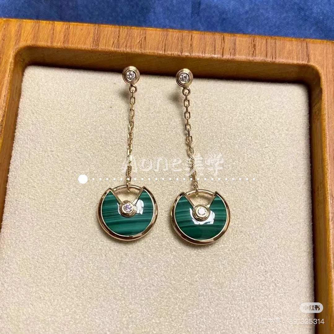 👑卡地亚CNC护身符耳环，Amulette de Cartier珠宝，真金定制最多的一款！以各种不同的守