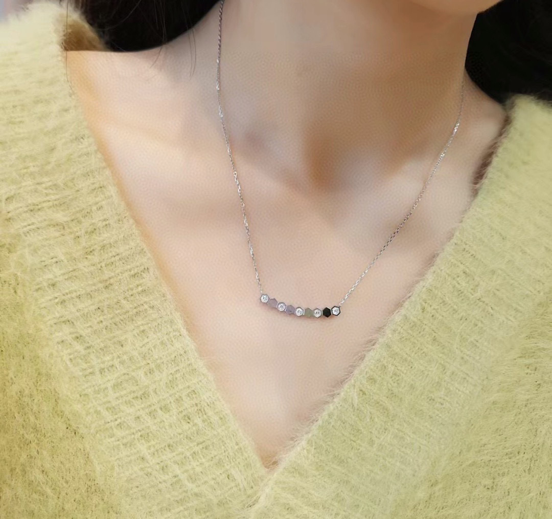 👑【代购级别】尚美CHAMUET  波浪 蜂窝 系列 项链 奢侈  高端定制✨沿用尚美蜂窝Bee My 