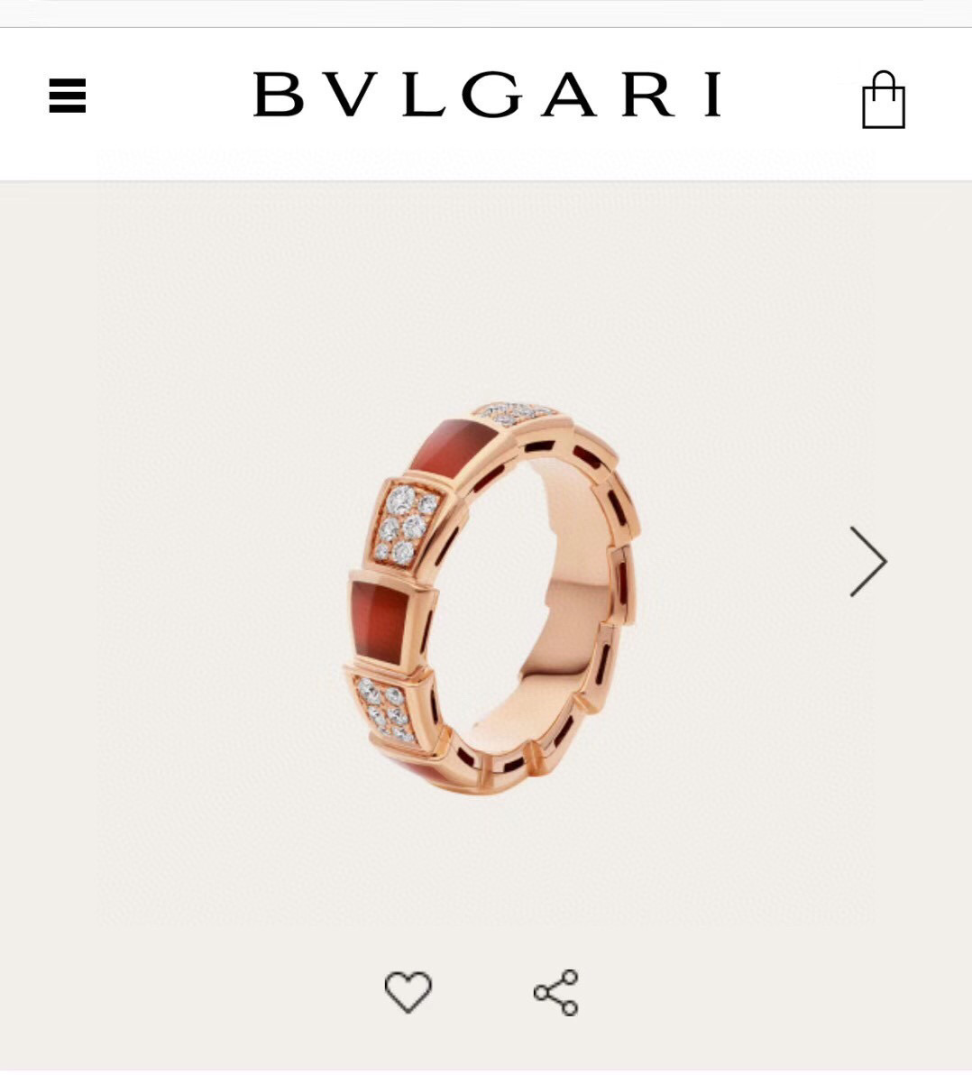 👑Bvlgari 宝格丽 serPenti系列 红蛇 宽版戒指 精选德国进口材质电镀18k玫瑰金 超精工