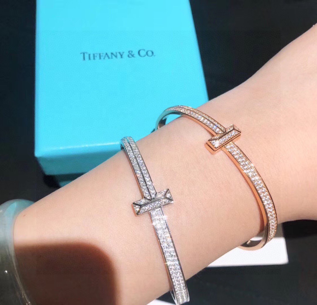 Tiffany & Co. Tiff 蒂芙尼 T1系列满钻 手镯 独家首发 高端定制 女神同款 设计彰显 优雅