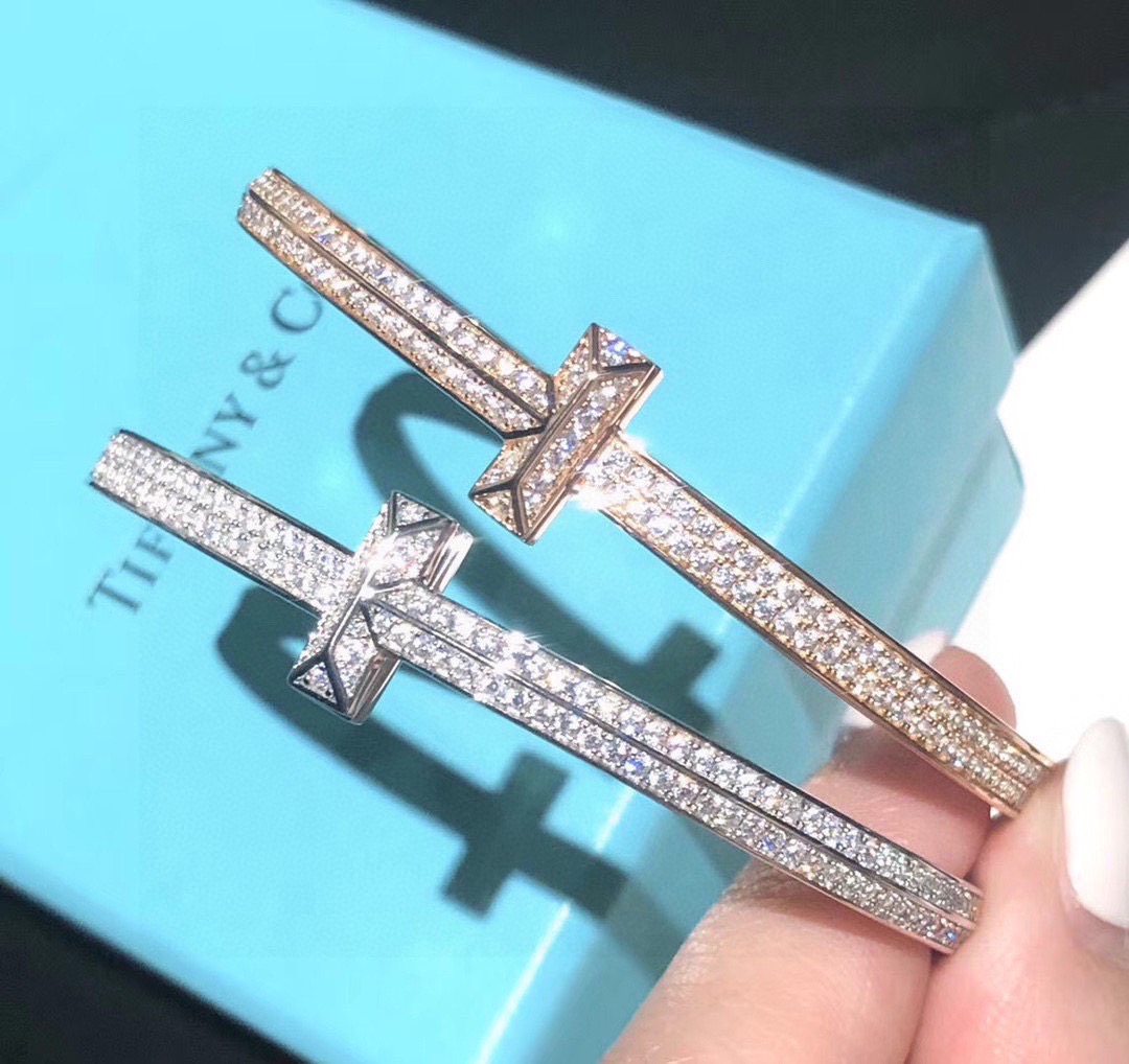 Tiffany & Co. Tiff 蒂芙尼 T1系列满钻 手镯 独家首发 高端定制 女神同款 设计彰显 优雅