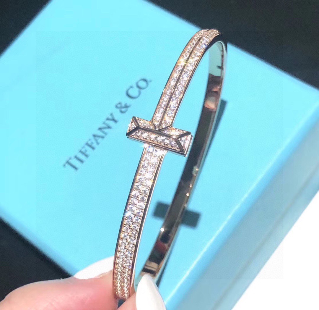 Tiffany & Co. Tiff 蒂芙尼 T1系列满钻 手镯 独家首发 高端定制 女神同款 设计彰显 优雅