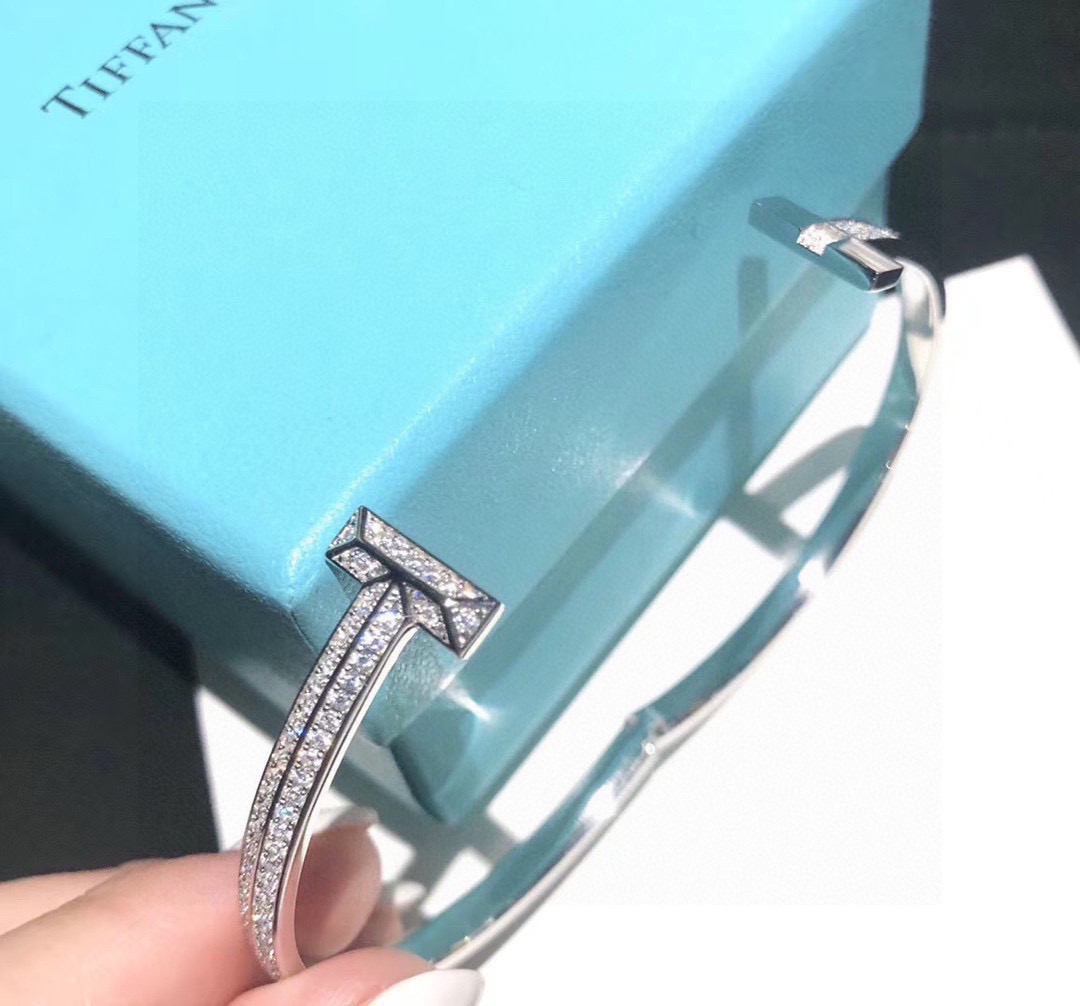Tiffany & Co. Tiff 蒂芙尼 T1系列满钻 手镯 独家首发 高端定制 女神同款 设计彰显 优雅