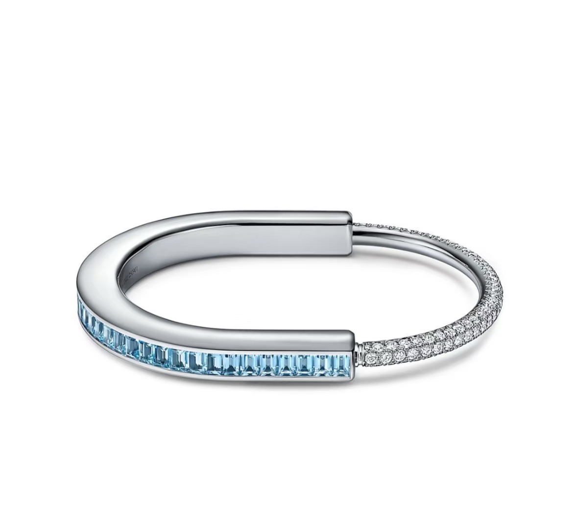 Tiffany & Co. T家 新款火爆登场 U型锁 双色钻手镯 欧美范十足 人手 车床工艺精工打造 材质电镀18k金