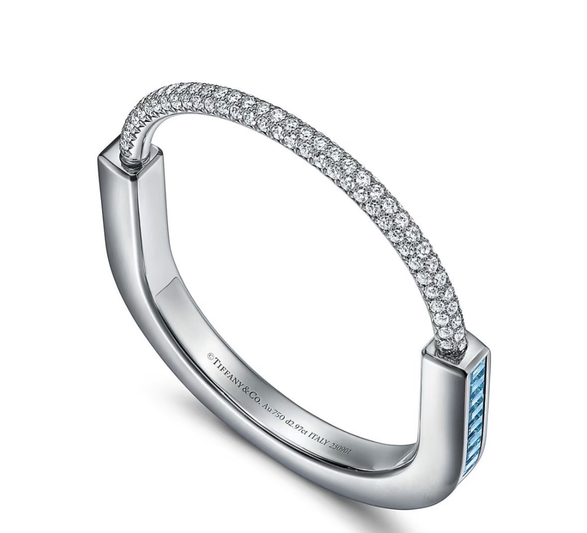 Tiffany & Co. T家 新款火爆登场 U型锁 双色钻手镯 欧美范十足 人手 车床工艺精工打造 材质电镀18k金