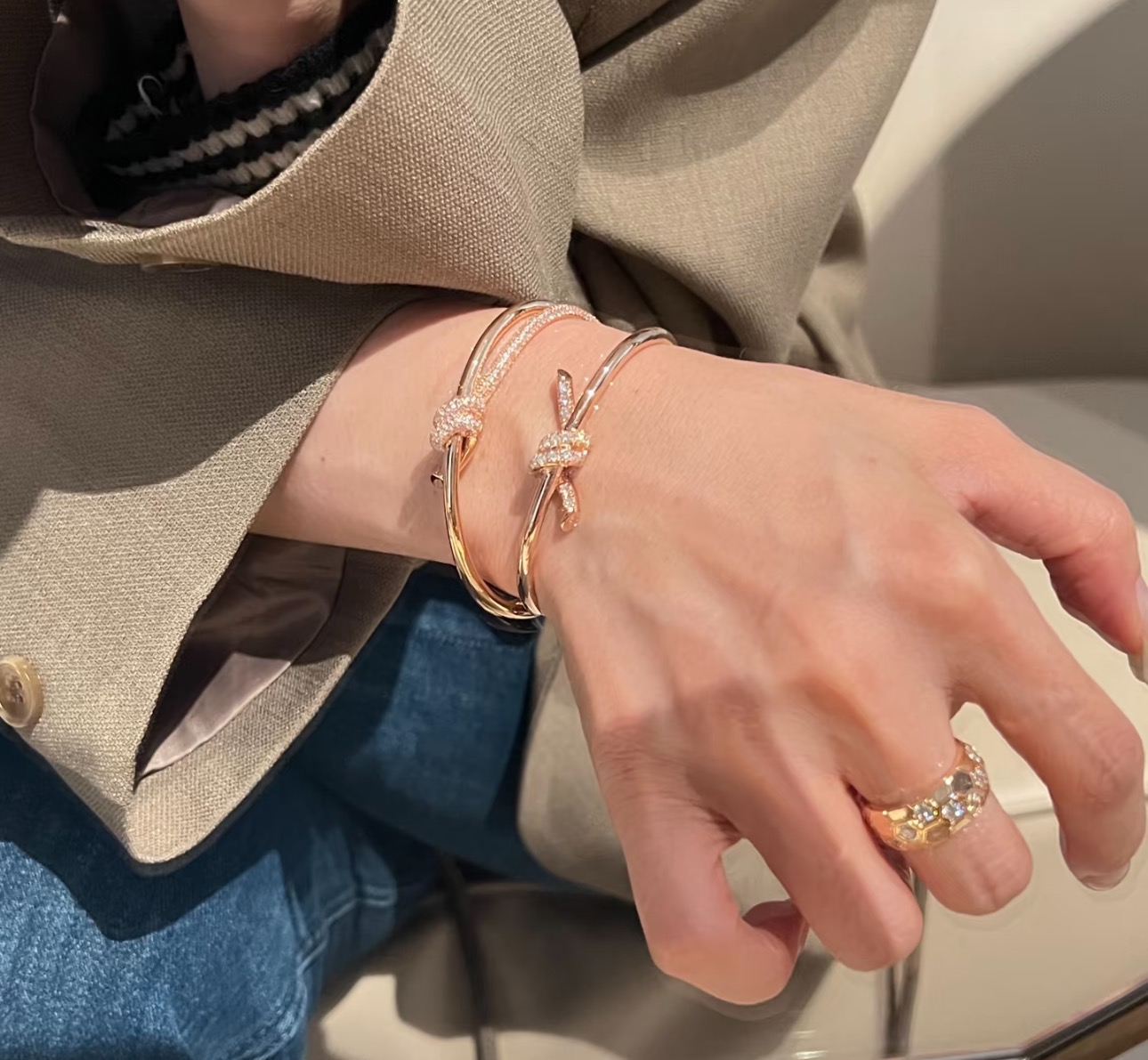 Hermès T家 新款 缘系列 半钻 打结