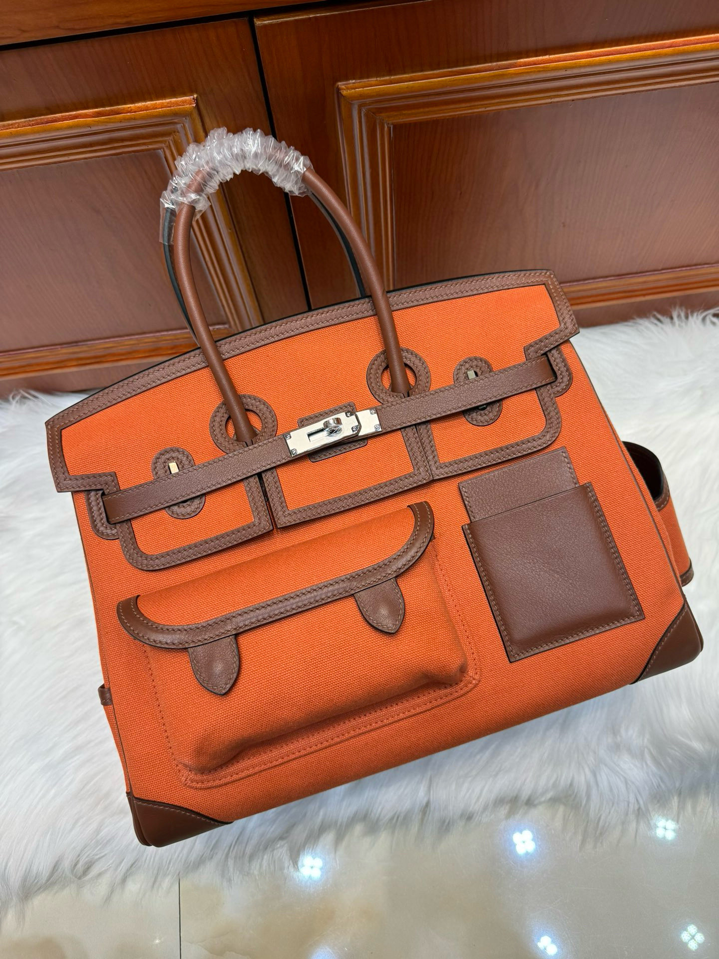 NO:699588,Spot platinum Birkin 35Cm Cargo orange canvas with swift silver buckle, Hermes, hermes, stuart weitzman, Hermes,19860909现货 铂金 Birkin 35Cm Cargo 橙色 帆布拼swift 银扣,爱马仕,hermes,stuart weitzman,Hermes,,Bag