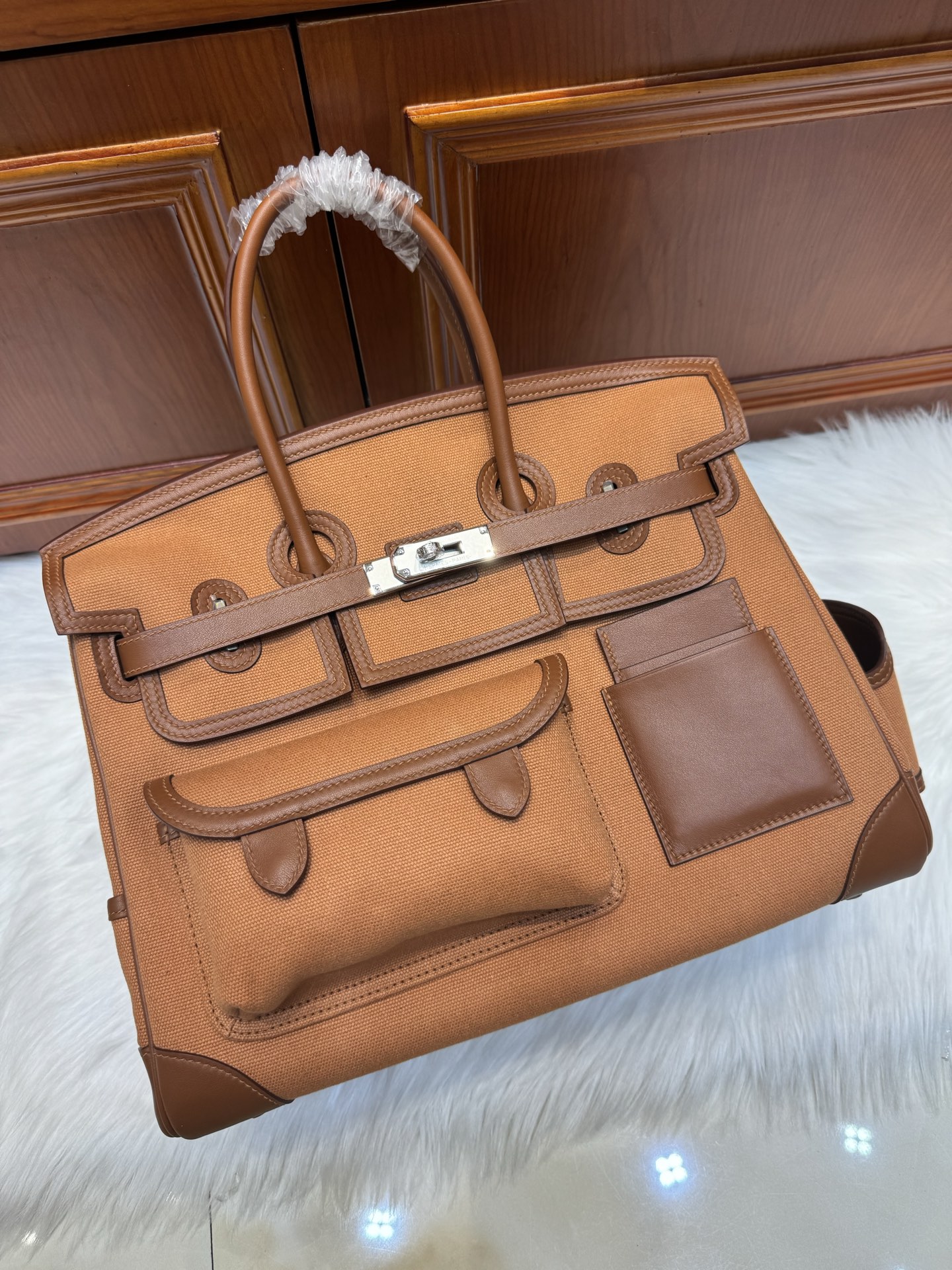 NO:699583,Spot platinum Birkin 35Cm Cargo golden brown silver buckle, Hermes, hermes, Hermes,19860909现货 铂金 Birkin 35Cm Cargo 金棕色 银扣,爱马仕,hermes,Hermes,,Bag