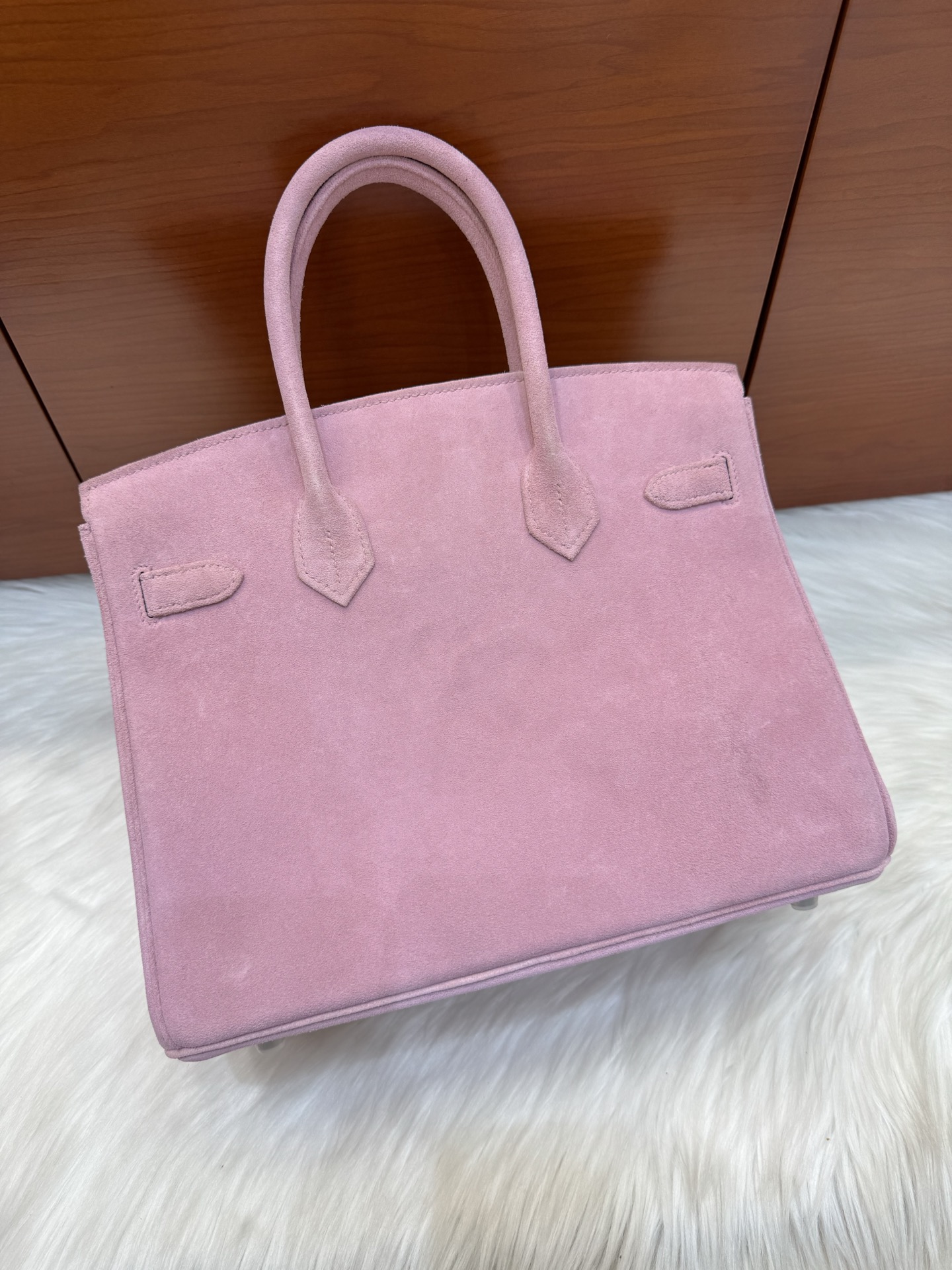 Hermes Birkin 30 Pink suede 30cm everyday