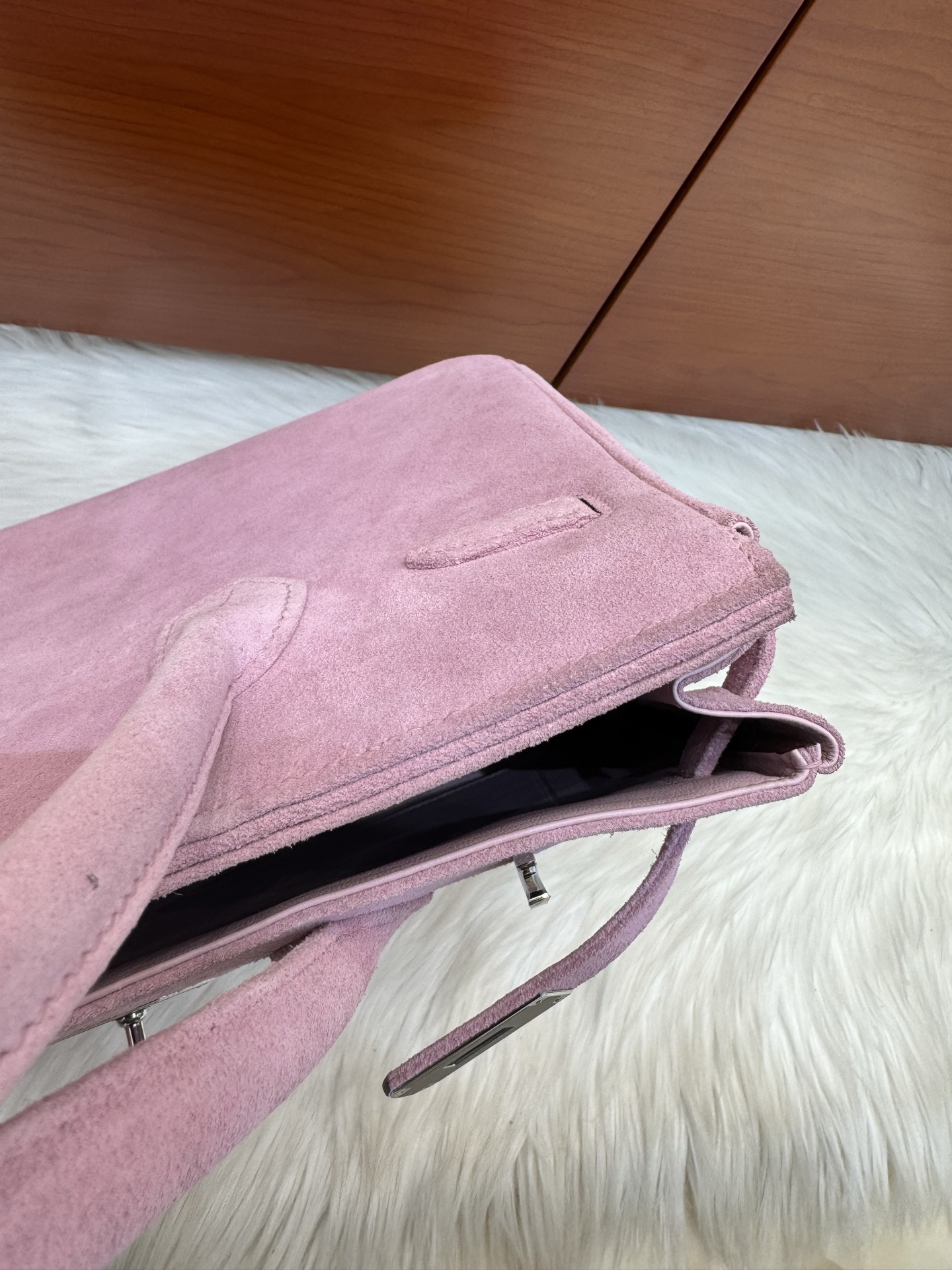 Hermes Birkin 30 Pink suede 30cm everyday