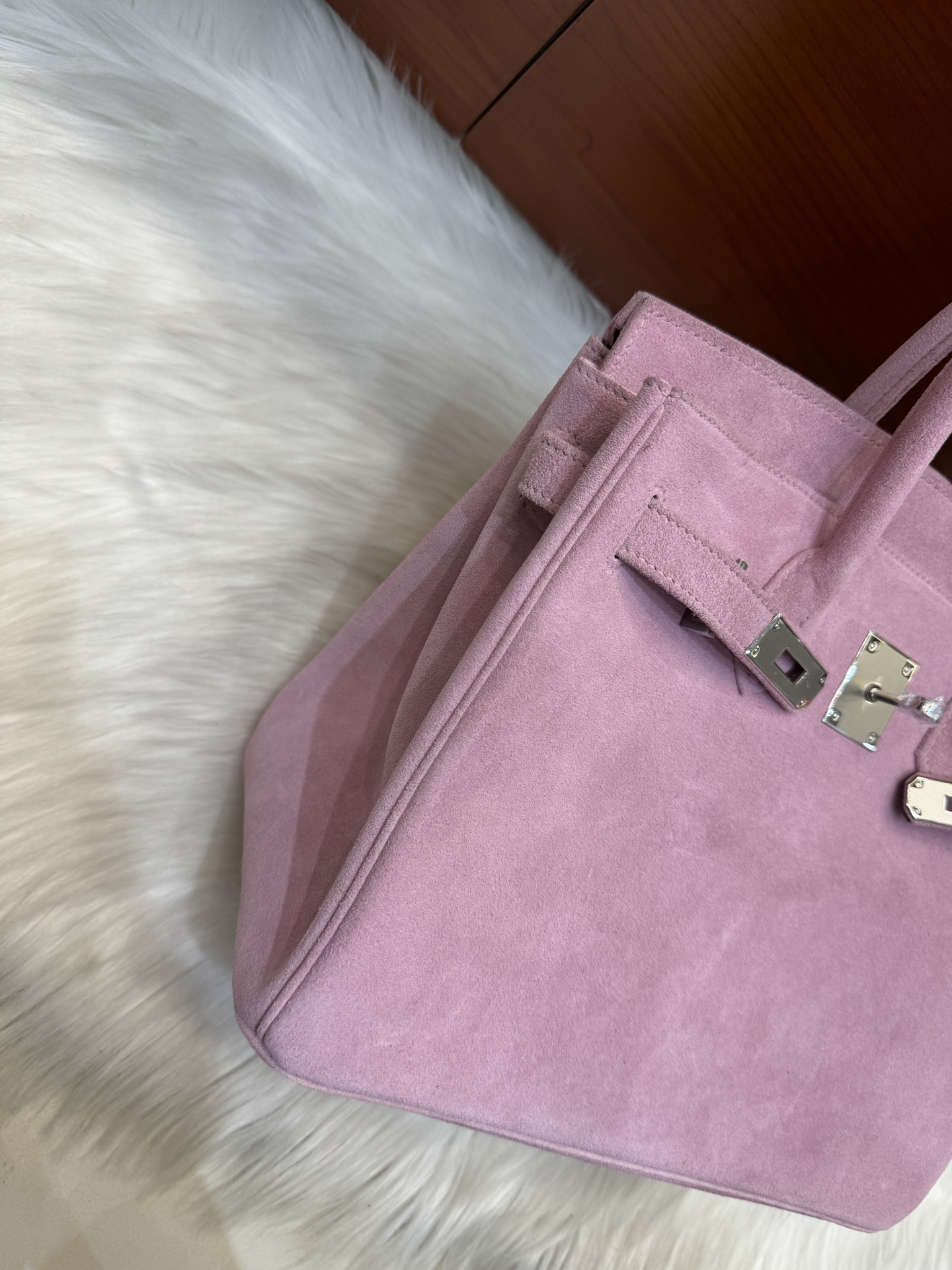 Hermes Birkin 30 Pink suede 30cm everyday