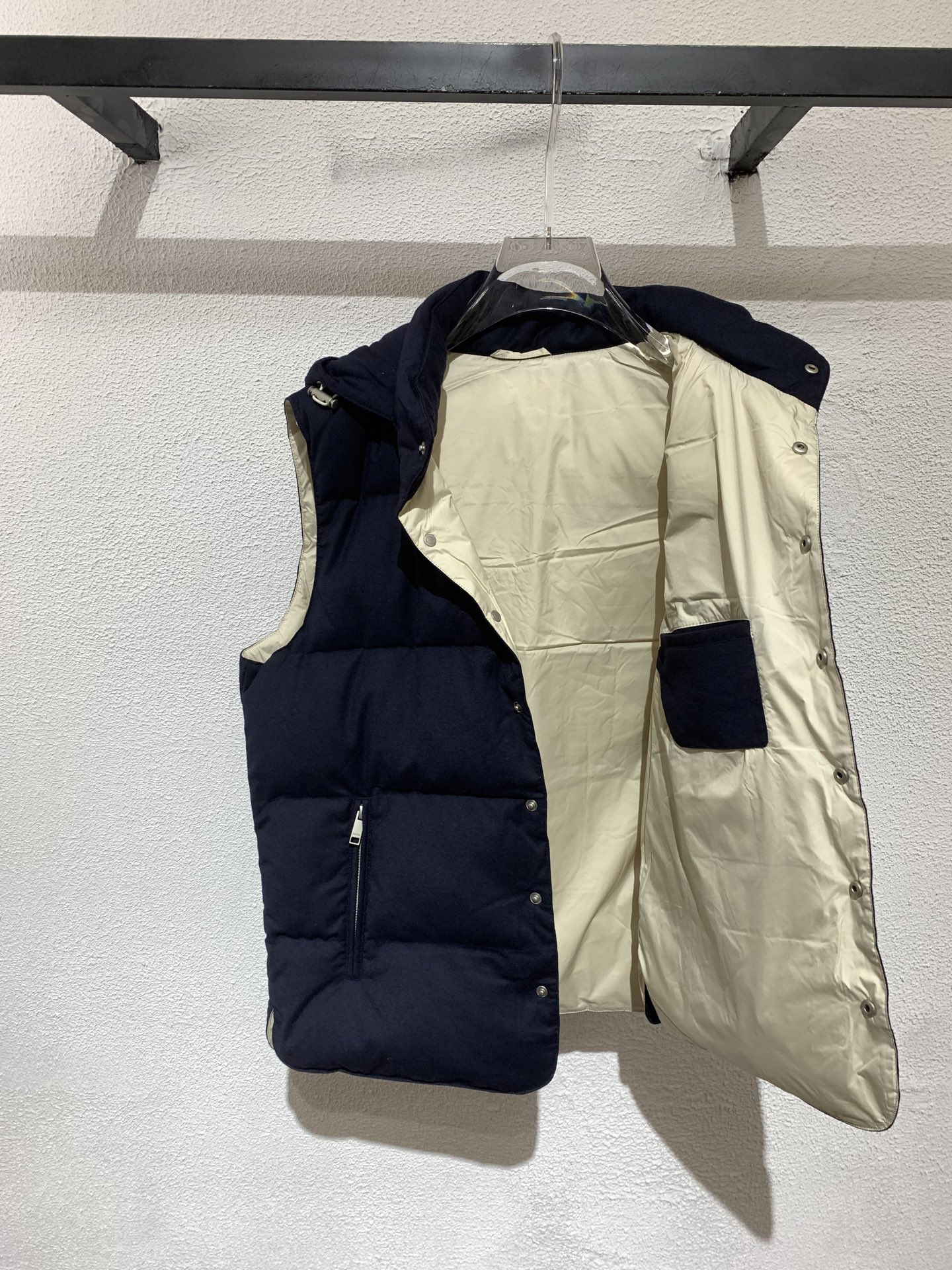 羽绒服 Zz洁尼亚🏠秋冬新款立领羽绒马甲（帽子可拆卸）开模定制五金辅料，羊毛混纺面料，内里填充白鸭绒，简