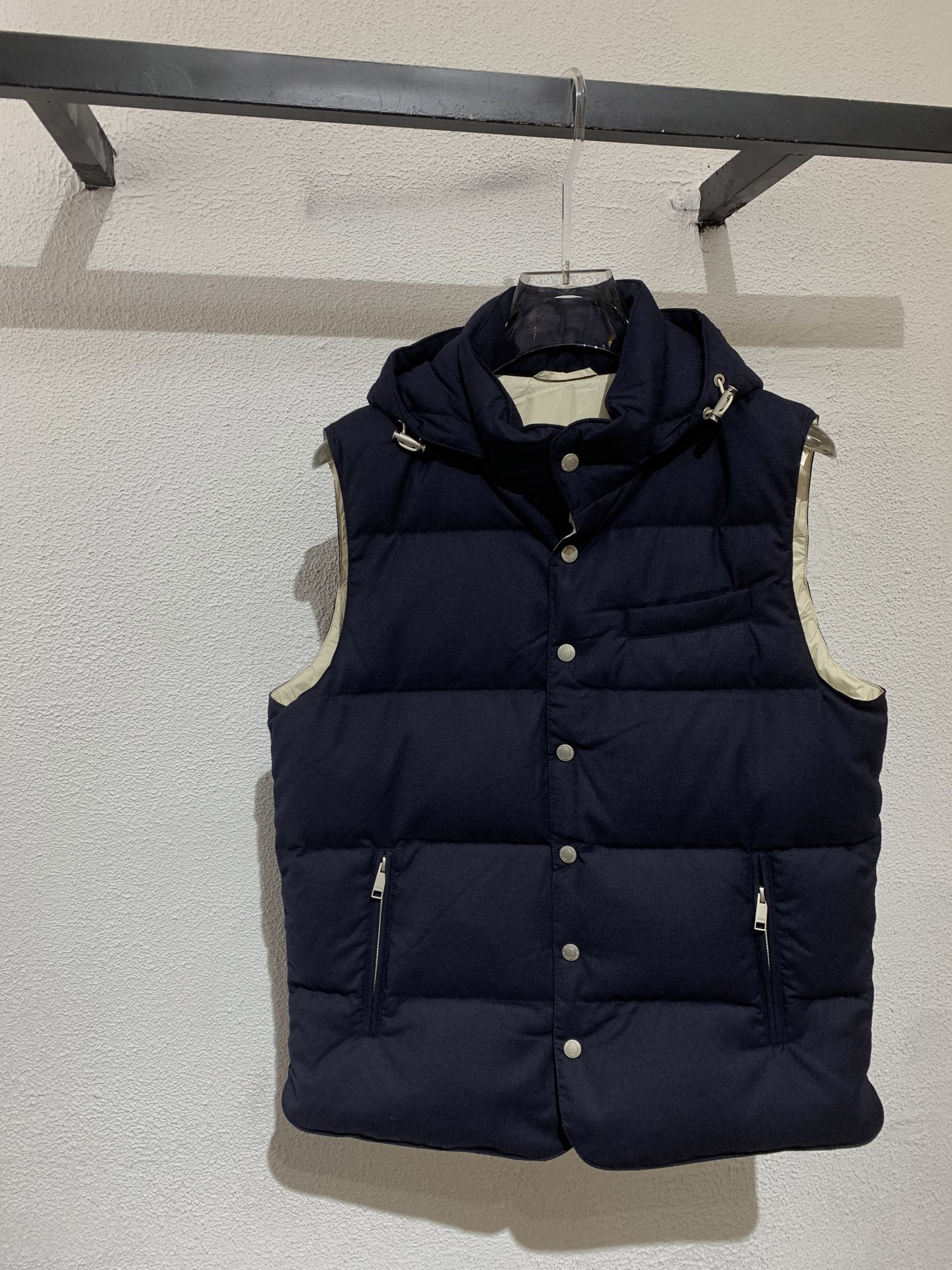 羽绒服 Zz洁尼亚🏠秋冬新款立领羽绒马甲（帽子可拆卸）开模定制五金辅料，羊毛混纺面料，内里填充白鸭绒，简