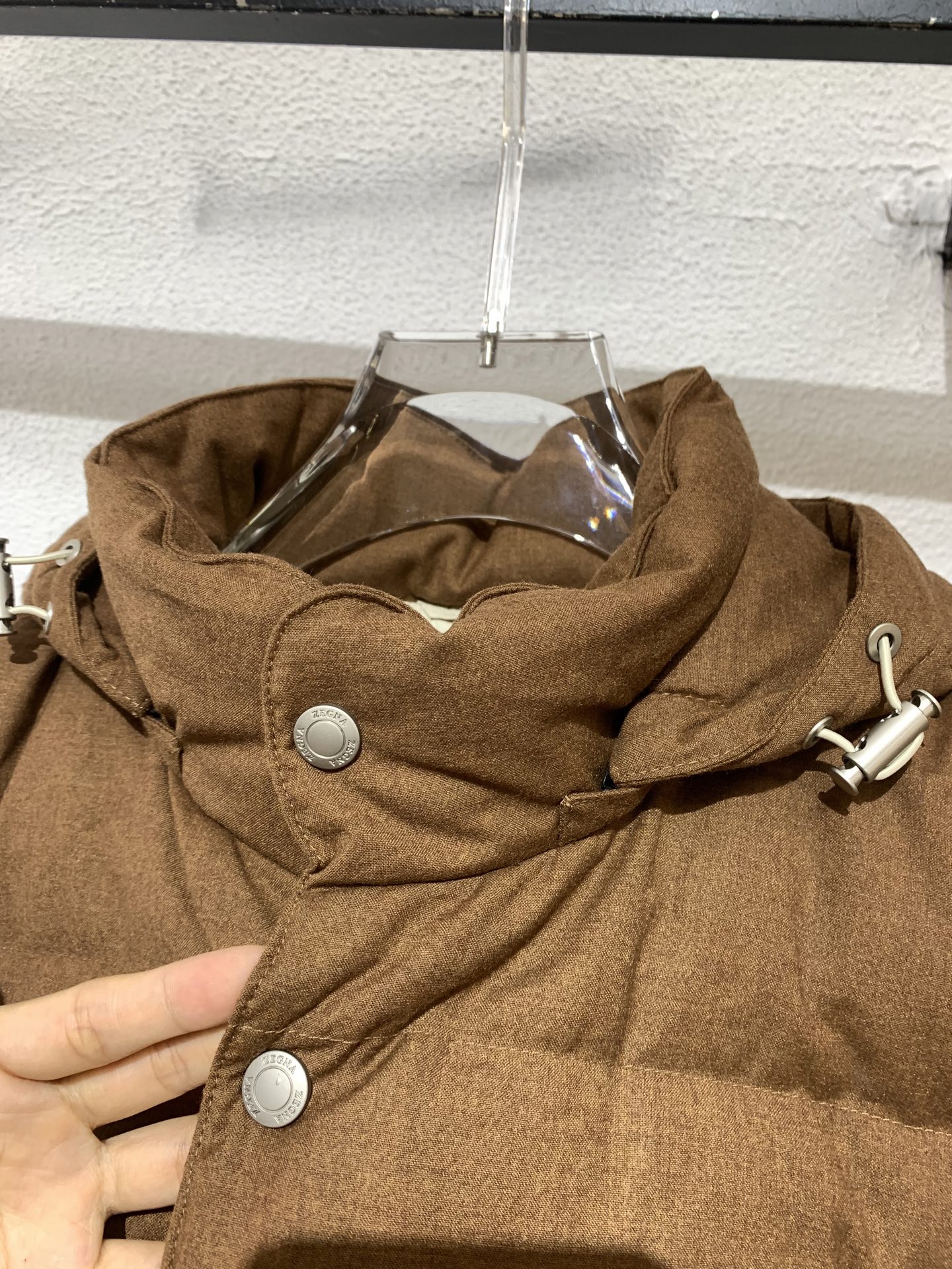 羽绒服 Zz洁尼亚🏠秋冬新款立领羽绒马甲（帽子可拆卸）开模定制五金辅料，羊毛混纺面料，内里填充白鸭绒，简