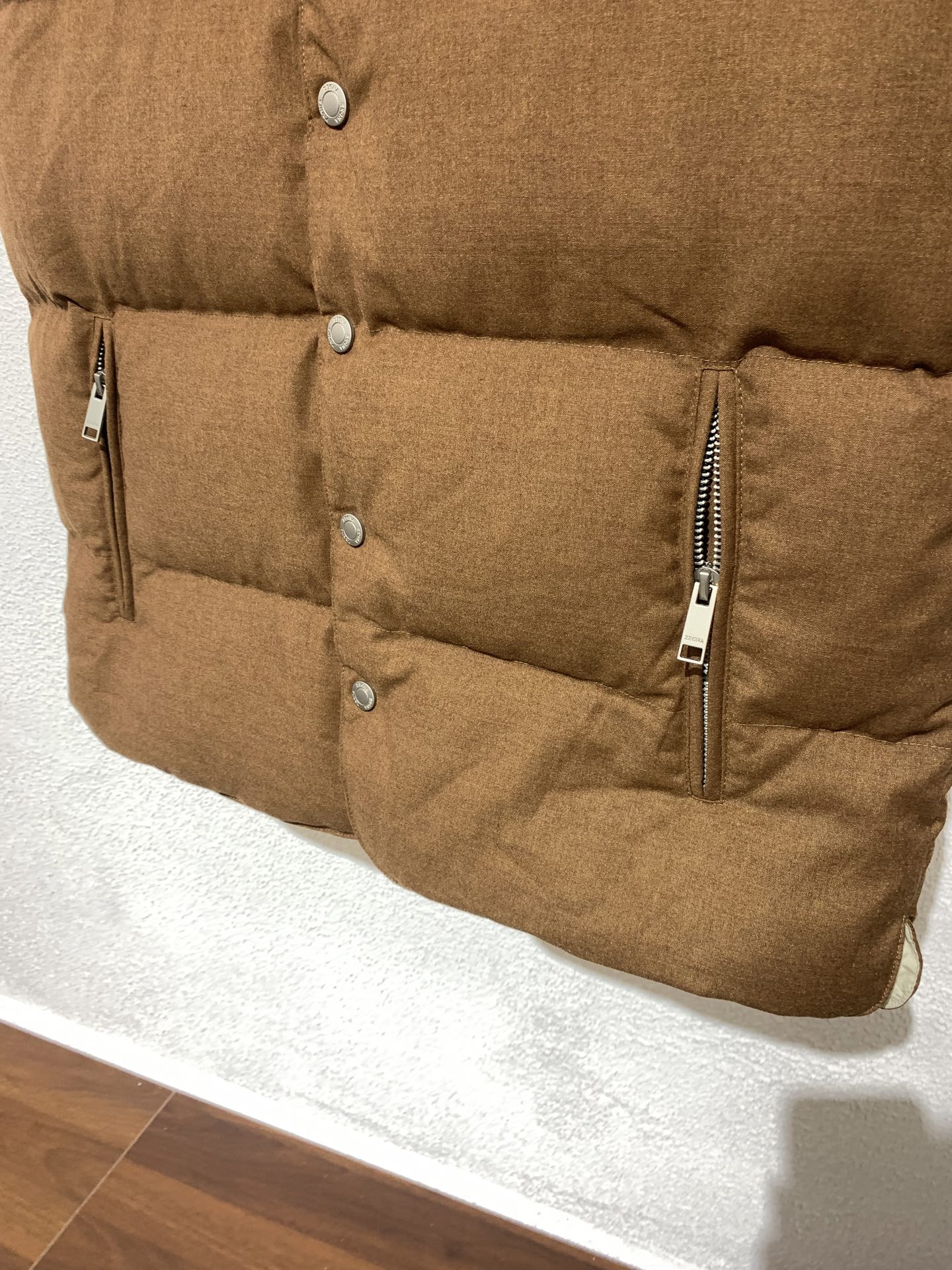 羽绒服 Zz洁尼亚🏠秋冬新款立领羽绒马甲（帽子可拆卸）开模定制五金辅料，羊毛混纺面料，内里填充白鸭绒，简