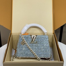 【顶级原单】【CAPUCINES 迷你手袋】M28305 蓝色(牛仔) 本款 Denim Rendez-Vous 系列 【顶级原单】【CAPUCINES 迷你手袋】M28305 蓝色(牛仔) 本款 Denim Rendez-Vous 系列