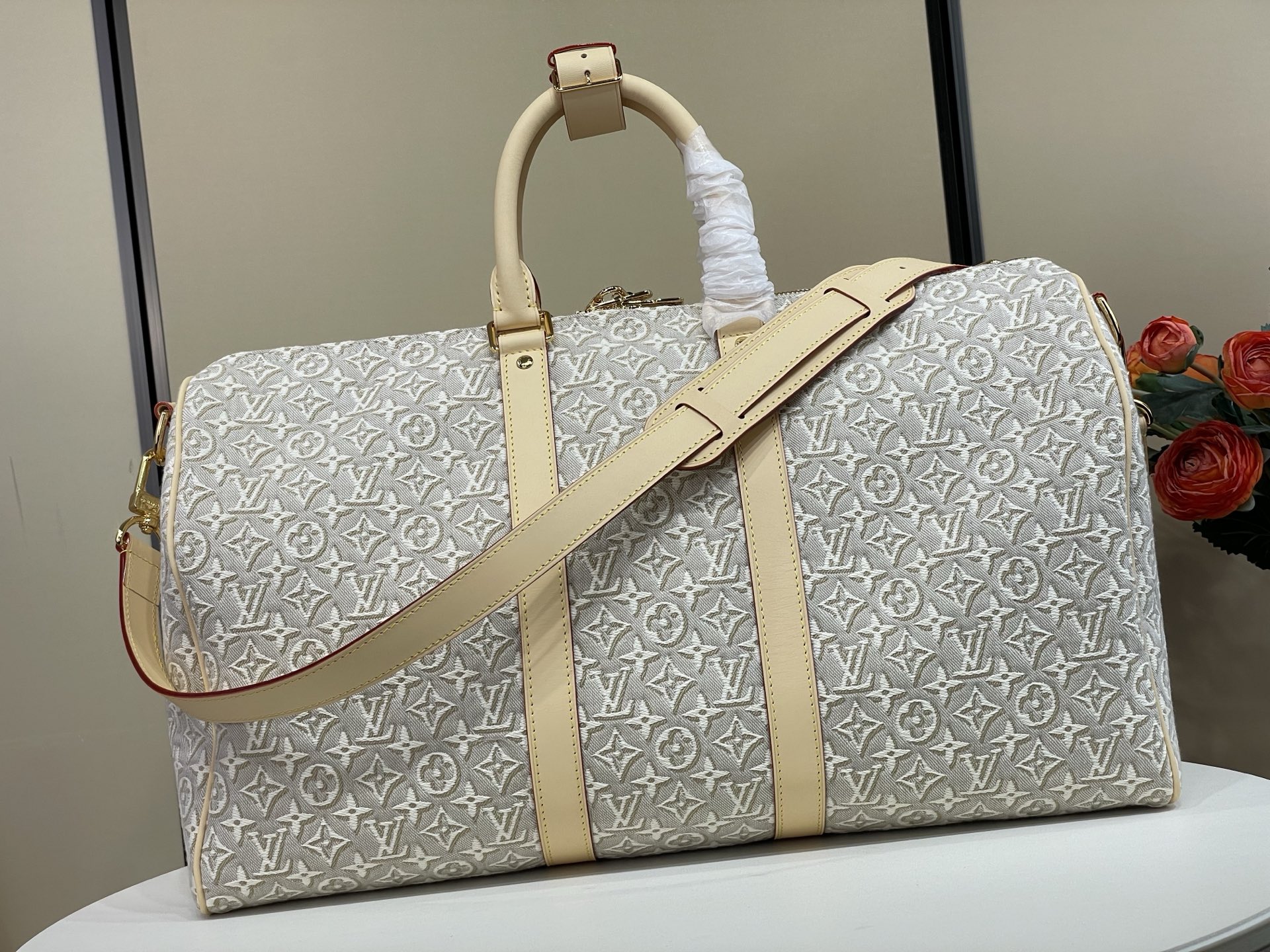 【顶级原单】【KEEPALL BANDOULIÈRE 45 旅行袋】M29670 白色/提花 本款 Keepall Ba