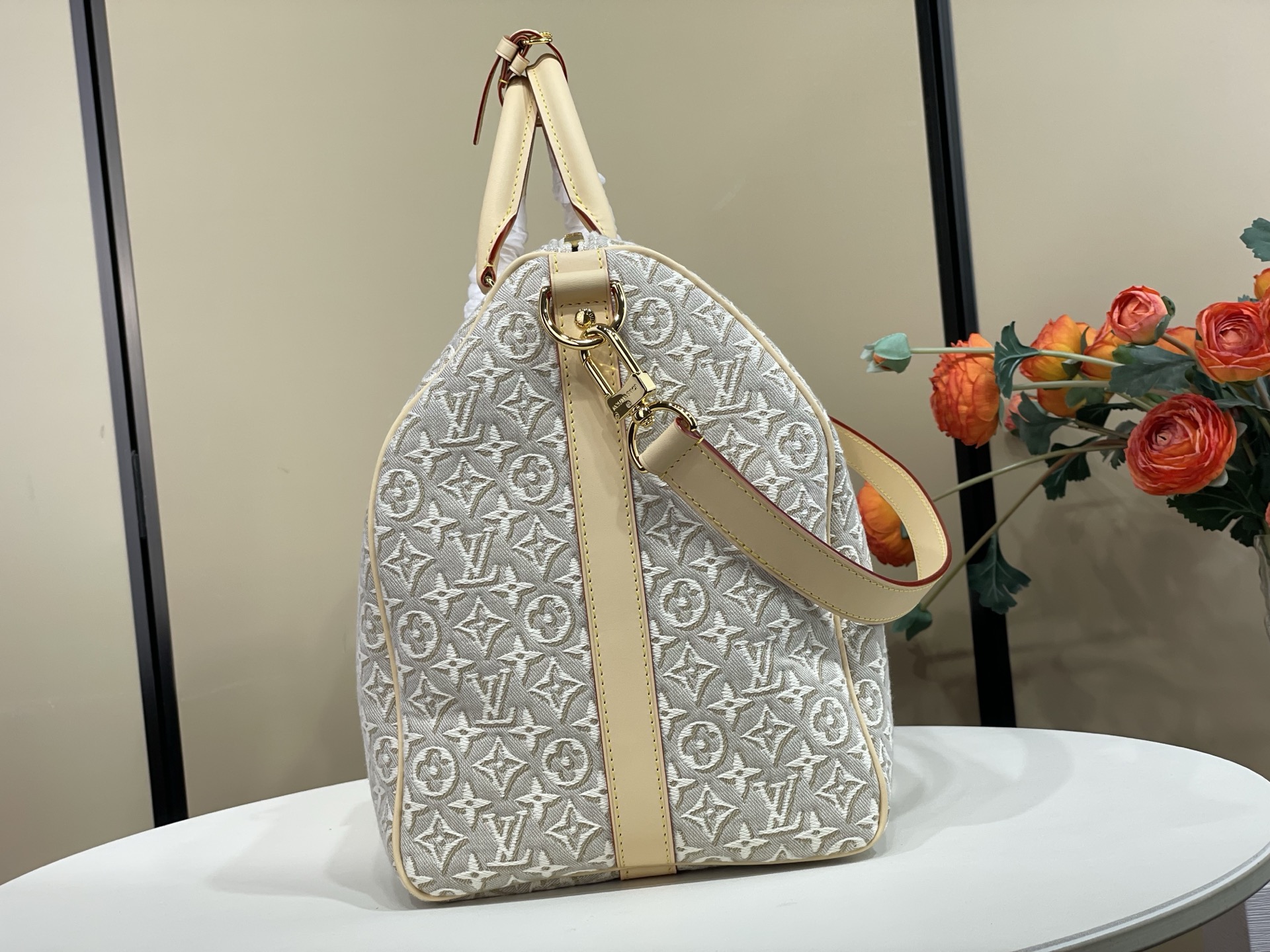 【顶级原单】【KEEPALL BANDOULIÈRE 45 旅行袋】M29670 白色/提花 本款 Keepall Ba