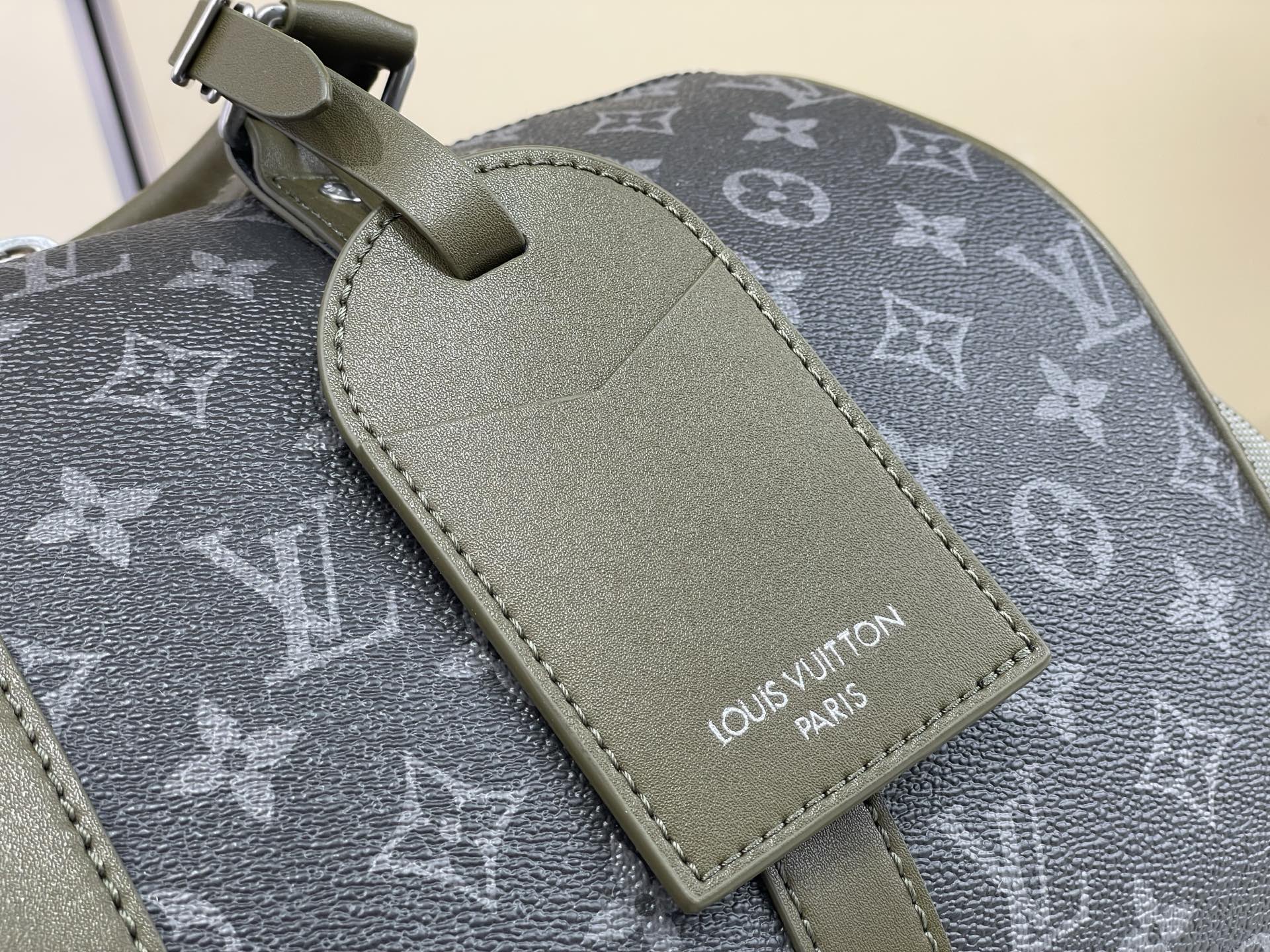 【顶级原单】【KEEPALL BANDOULIÈRE 35 手袋】M28639 黑花/绿色本款 Keepall Band 【顶级原单】【KEEPALL BANDOULIÈRE 35 手袋】M28639 黑花/绿色本款 Keepall Band