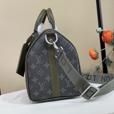 【顶级原单】【KEEPALL BANDOULIÈRE 35 手袋】M28639 黑花/绿色本款 Keepall Band 【顶级原单】【KEEPALL BANDOULIÈRE 35 手袋】M28639 黑花/绿色本款 Keepall Band