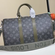 【顶级原单】【KEEPALL BANDOULIÈRE 35 手袋】M28639 黑花/绿色本款 Keepall Band 【顶级原单】【KEEPALL BANDOULIÈRE 35 手袋】M28639 黑花/绿色本款 Keepall Band