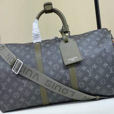 【顶级原单】【KEEPALL BANDOULIÈRE 45 旅行袋】M28837 黑花/绿色 本款 Keepall Ba 【顶级原单】【KEEPALL BANDOULIÈRE 45 旅行袋】M28837 黑花/绿色 本款 Keepall Ba