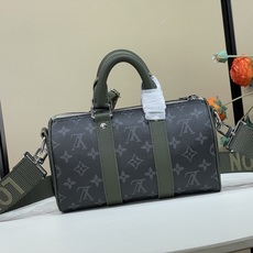 【KEEPALL BANDOULIÈRE 25 手袋】M28638 黑花/绿色 本款 Keepall Bandouliè 【KEEPALL BANDOULIÈRE 25 手袋】M28638 黑花/绿色 本款 Keepall Bandouliè