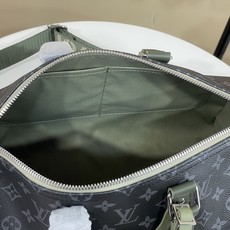 【顶级原单】【KEEPALL BANDOULIÈRE 35 手袋】M28639 黑花/绿色 本款 Keepall Ban 【顶级原单】【KEEPALL BANDOULIÈRE 35 手袋】M28639 黑花/绿色 本款 Keepall Ban