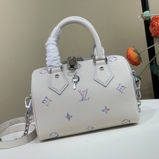 【顶级原单】【SPEEDY BANDOULIÈRE 20 手袋】M2A099 白色/紫色内里(渐变) 经典 Speedy 【顶级原单】【SPEEDY BANDOULIÈRE 20 手袋】M2A099 白色/紫色内里(渐变) 经典 Speedy