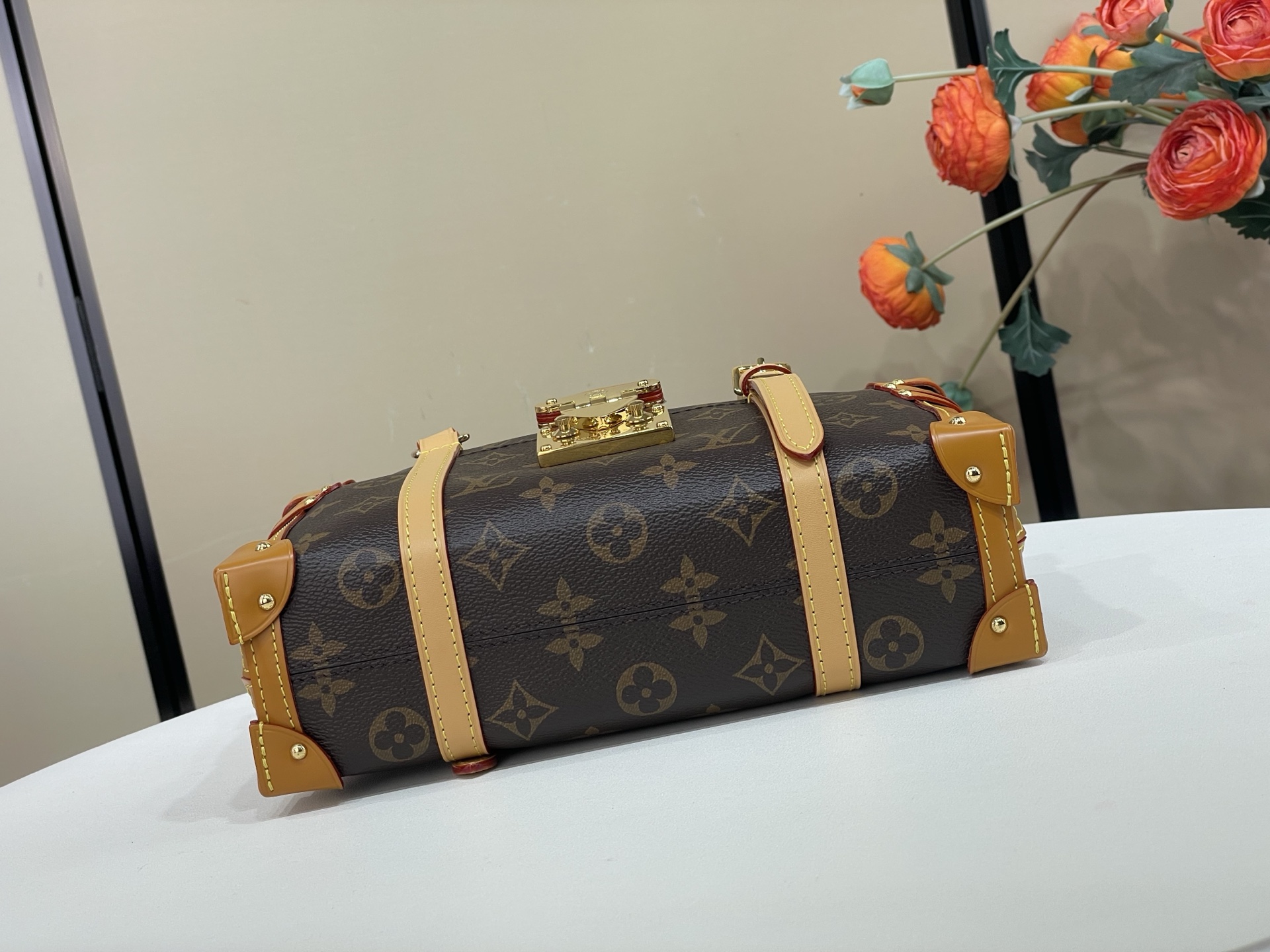 【顶级原单】【Malle de Jour 单肩盒子 手袋】M3A169老花  取材经典 Monogram 帆布，为 Pe