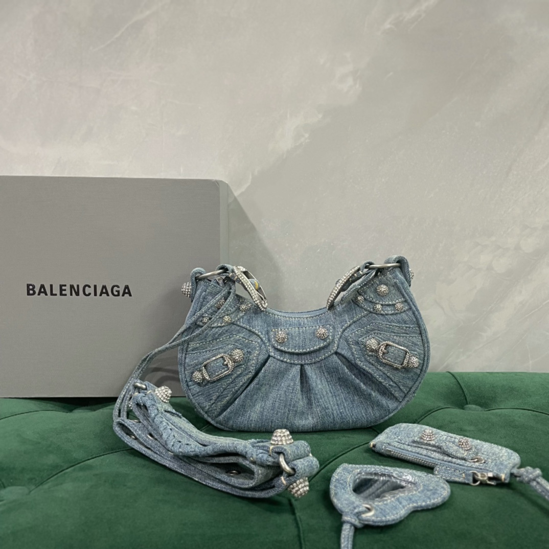 Balenciaga Taschen Umhängetaschen  & Schultertaschen Denim Unterarm