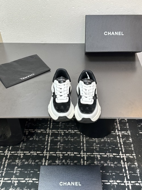 Chanel Women's Panda Sneakers in Black and White Leather, Size 35-41 1 Chanel Women's Panda Sneakers in Black and White Leather, Size 35-41