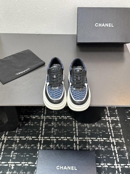 Chanel Women's Casual Sneakers, Leather and Fabric Upper, Comfortable and Stylish 1 Chanel Women's Casual Sneakers, Leather and Fabric Upper, Comfortable and Stylish
