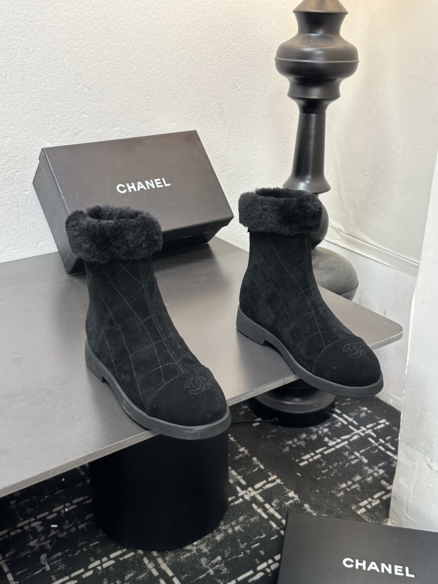 Black Cuff Ankle Boots
