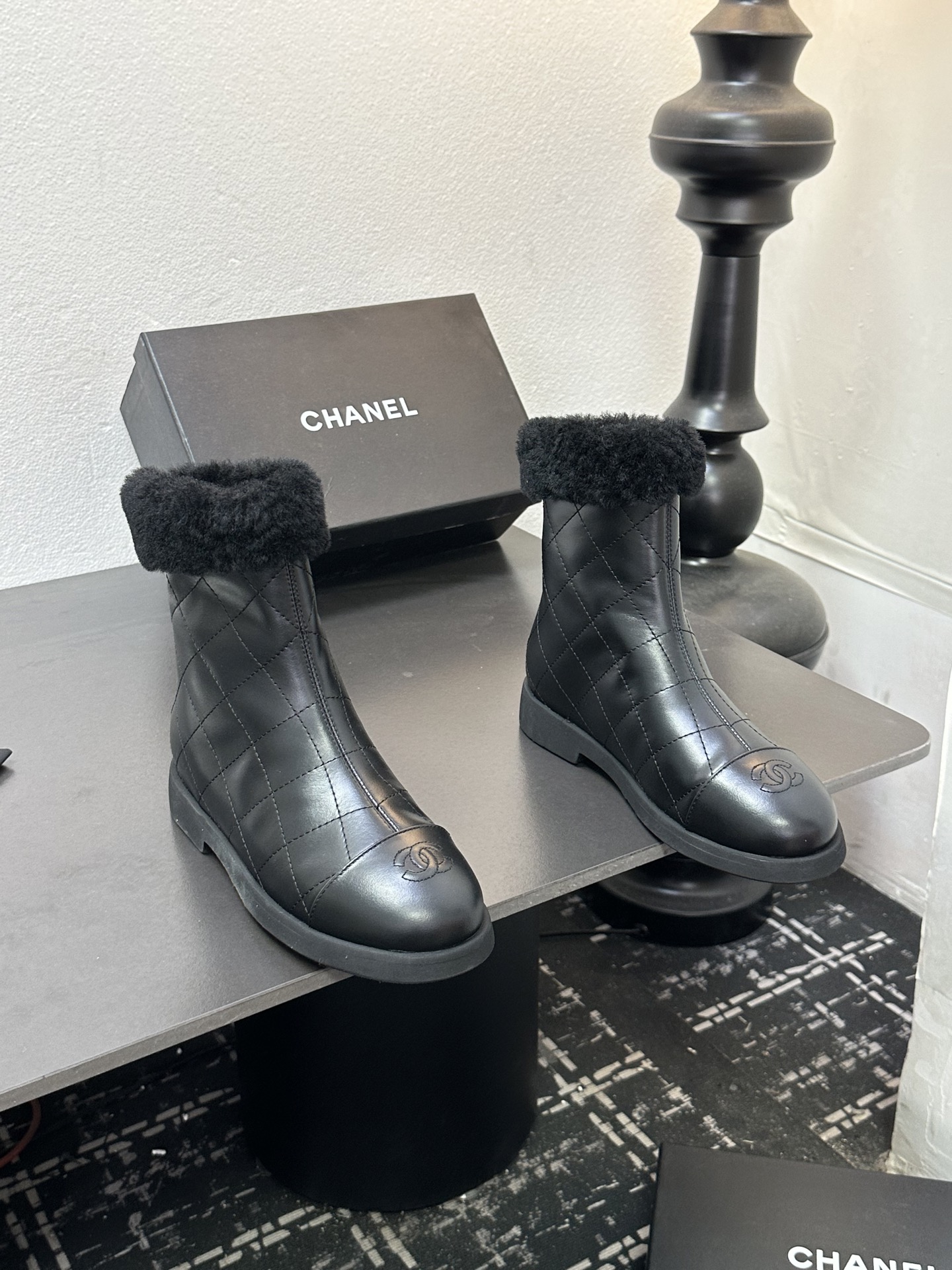 Black Cuff Ankle Boots
