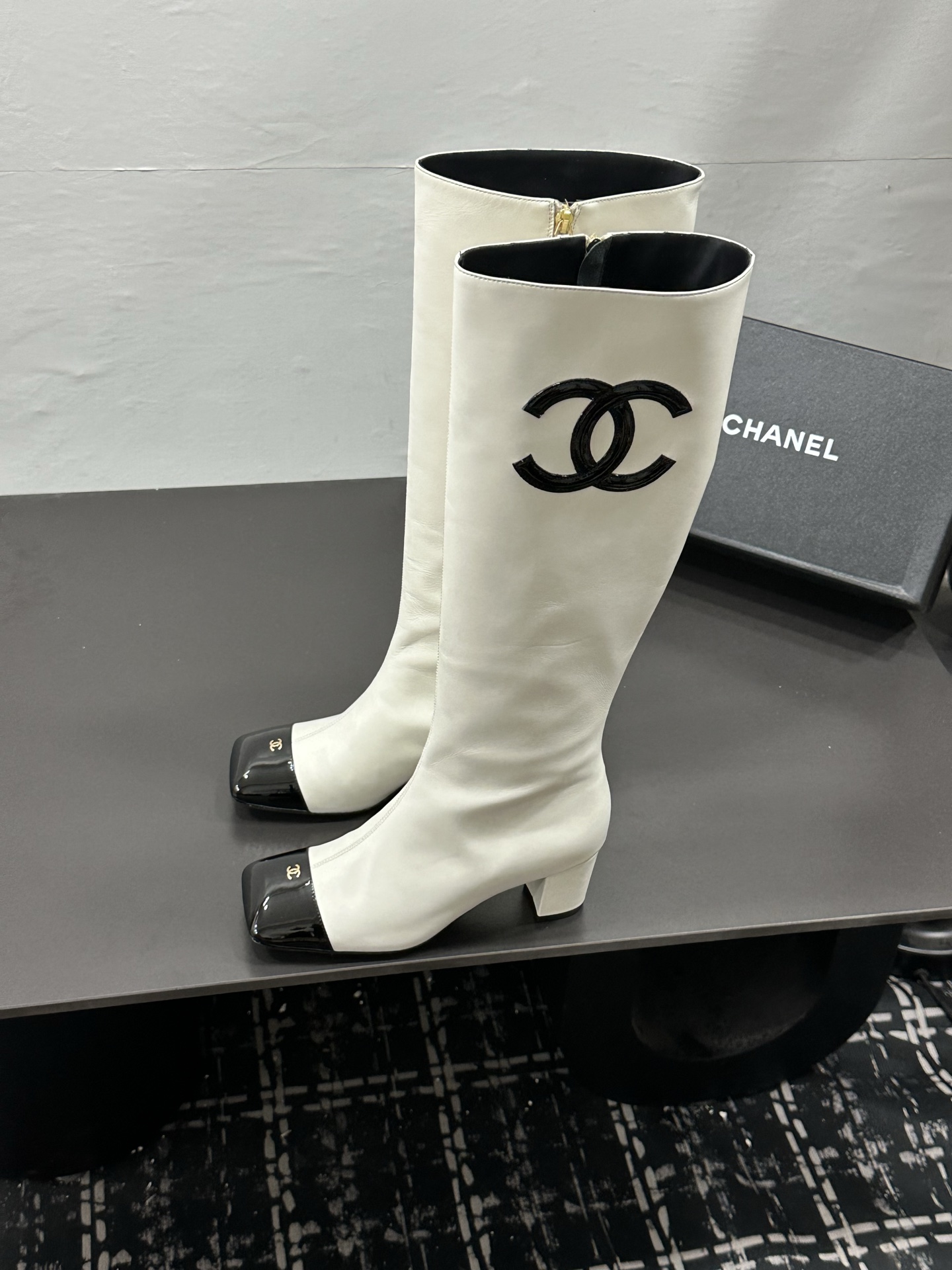 Chanel CC Logo Tall Boots
