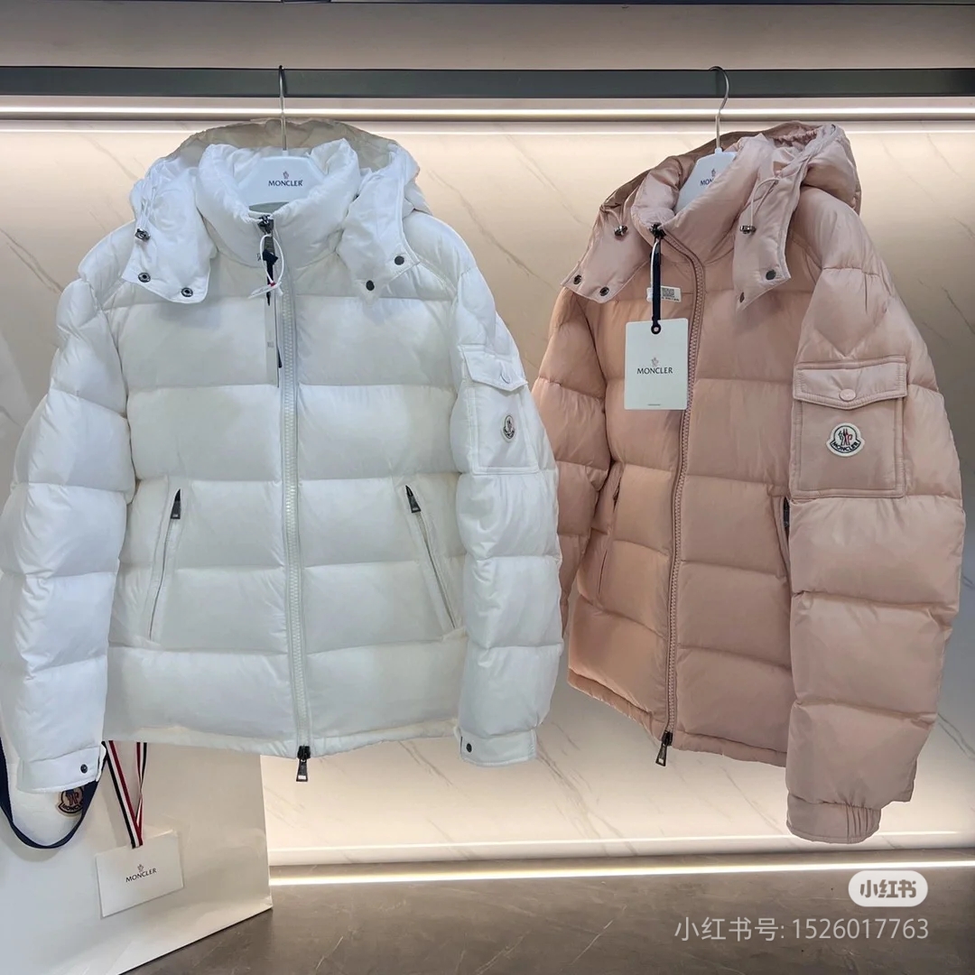 。 Moncler. maire女玛雅 黑色白色粉色