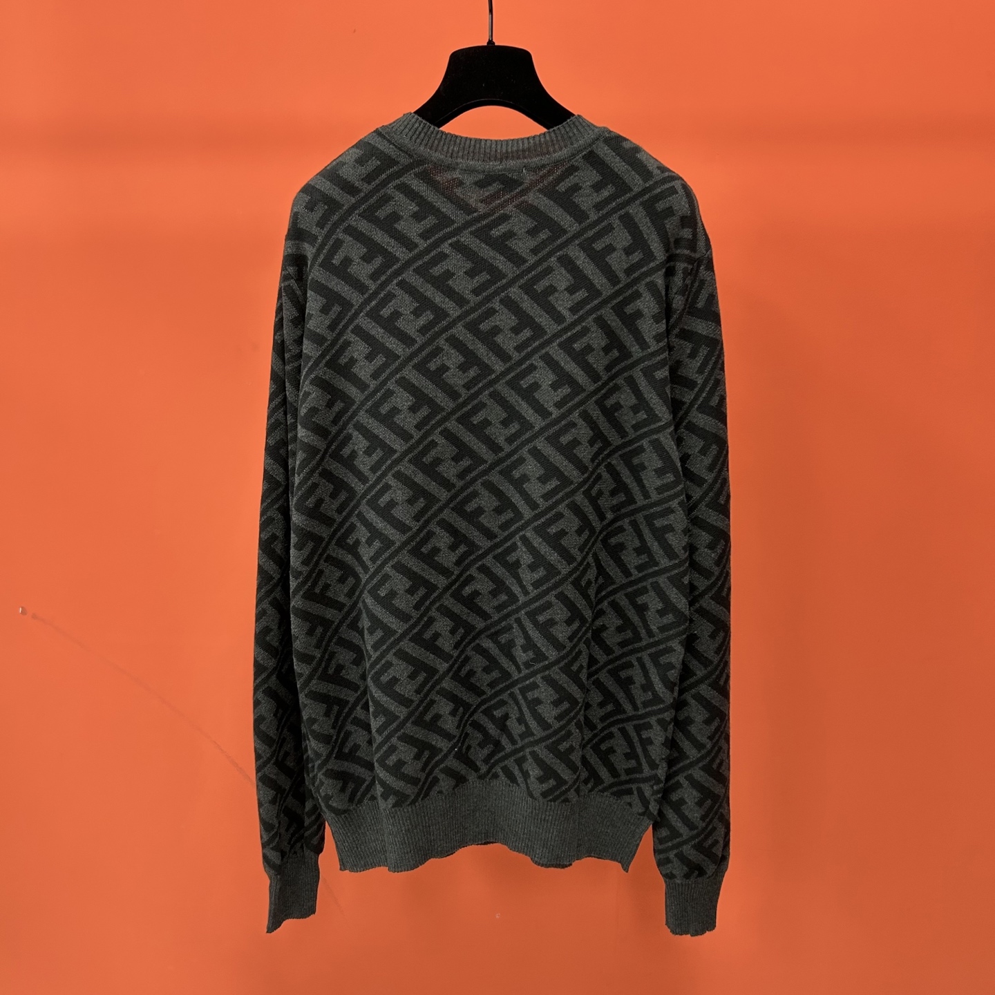 Fendi Jacquard FF Wool Blend Sweater - Black and Grey, Ribbed Edges 7 i1753079080718 7178 0 5