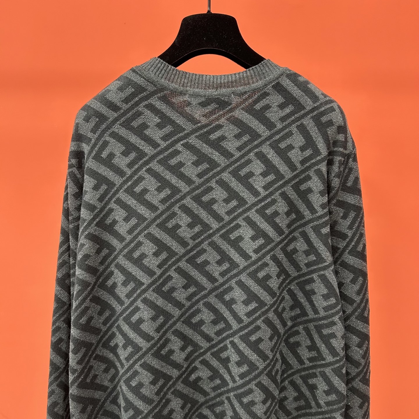 Fendi Jacquard FF Wool Blend Sweater - Black and Grey, Ribbed Edges 6 i1753079083108 5077 0 4