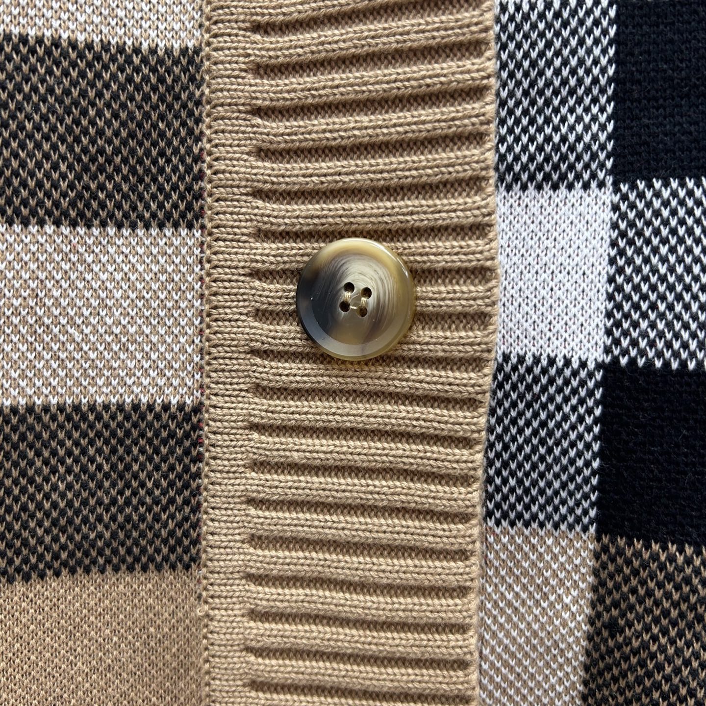 Burberry Knit Cardigan: Wool-Cotton Blend, Exquisite Check Pattern, Comfortable Fit 6 i1755744397891 4285 0 4