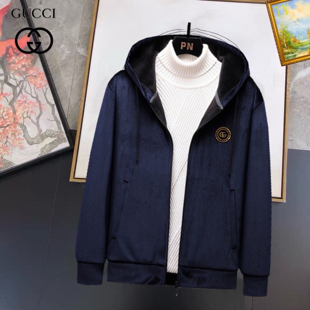 ！ GUCCI 新款双面绒拉链帽衫 冬装高端品质韩国绒加厚
简约独特的美感设计风格。双面绒纯棉材质！完美