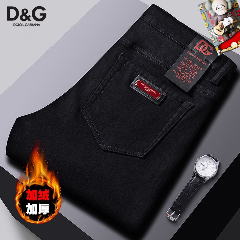  D&G 新品高端加绒牛仔裤 加绒厚款秋冬系列产品、男装修身牛仔裤💎高品质小脚裤、弹力纤维面料柔软有质感