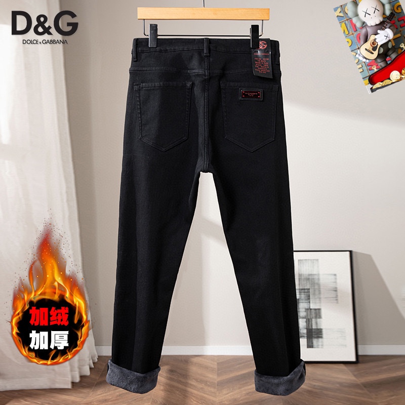  D&G 新品高端加绒牛仔裤 加绒厚款秋冬系列产品、男装修身牛仔裤💎高品质小脚裤、弹力纤维面料柔软有质感