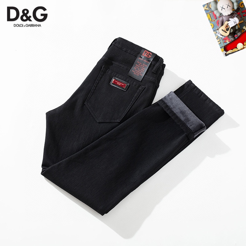  D&G 新品高端加绒牛仔裤 加绒厚款秋冬系列产品、男装修身牛仔裤💎高品质小脚裤、弹力纤维面料柔软有质感