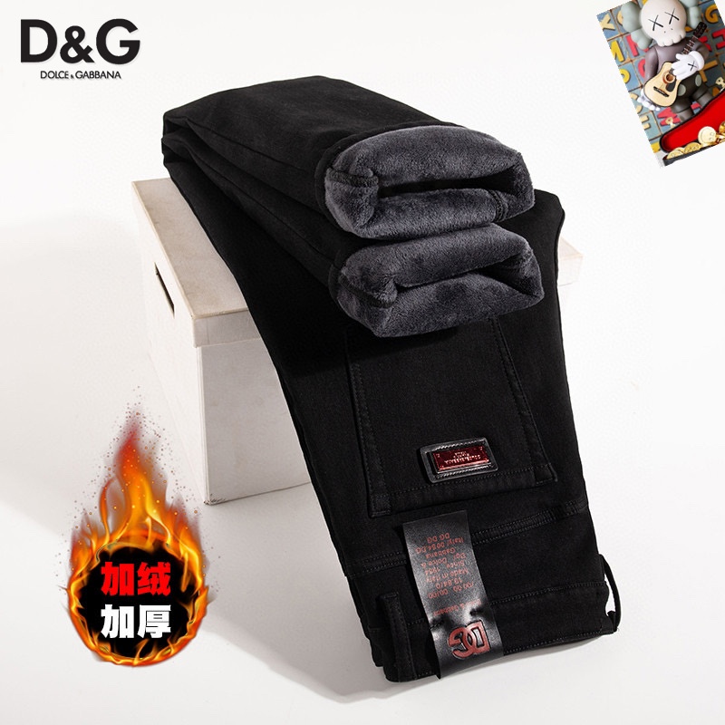 D&G 新品高端加绒牛仔裤 加绒厚款秋冬系列产品、男装修身牛仔裤💎高品质小脚裤、弹力纤维面料柔软有质感