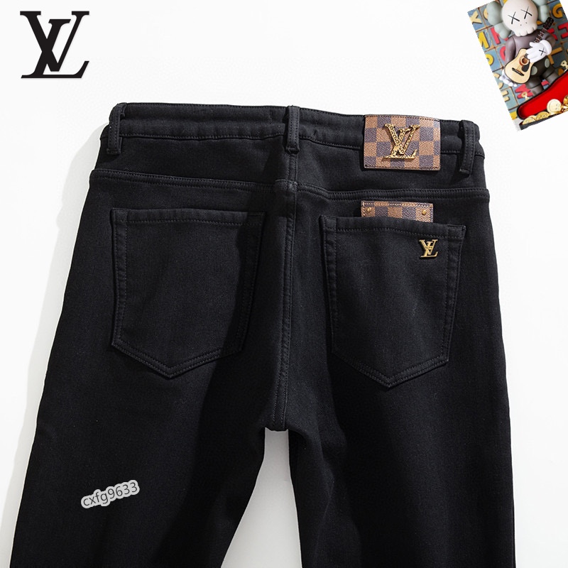  LV 新品高端加绒牛仔裤 加绒厚款秋冬系列产品、男装修身牛仔裤💎高品质小脚裤、弹力纤维面料柔软有质感！