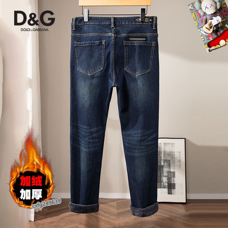  D&G 新品高端加绒牛仔裤 加绒厚款秋冬系列产品、男装修身牛仔裤💎高品质小脚裤、弹力纤维面料柔软有质感