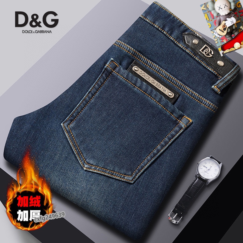  D&G 新品高端加绒牛仔裤 加绒厚款秋冬系列产品、男装修身牛仔裤💎高品质小脚裤、弹力纤维面料柔软有质感